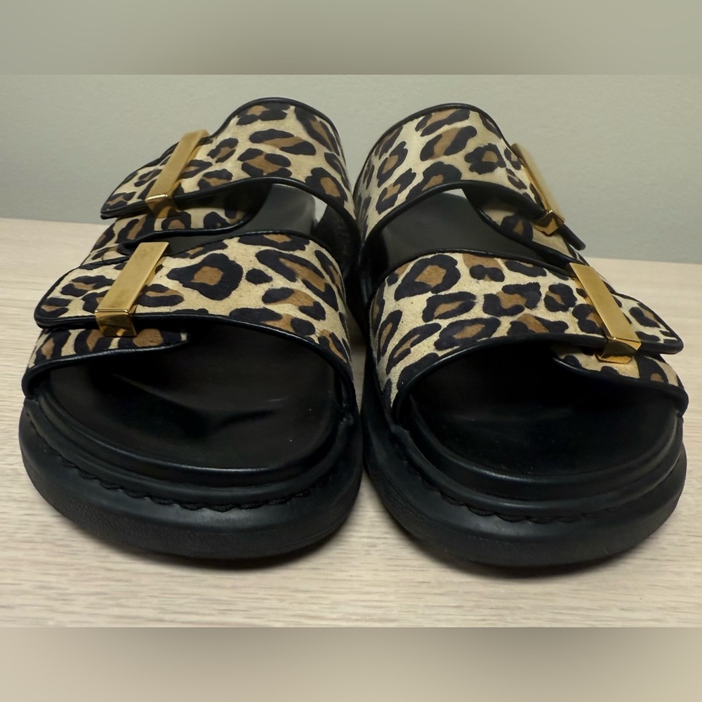 Alexander McQueen Cheeta Leather Slides, Size 37 (US 7,) EUC, Authenticated - Picture 3 of 14